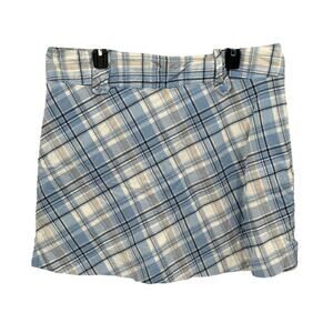 Zoey Beth Skort Womens 2X Blue Plaid Skirt Stretch Tennis Golf Y2K Preppy Summer